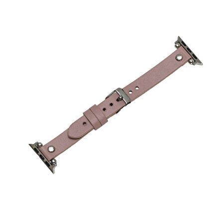 Bouletta Apple Watch Uyumlu Deri Kordon 38-40-41mm ST NU2 Pembe