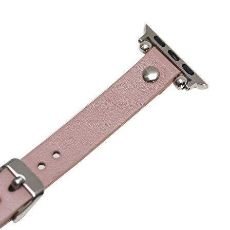 Bouletta Apple Watch Uyumlu Deri Kordon 38-40-41mm ST NU2 Pembe