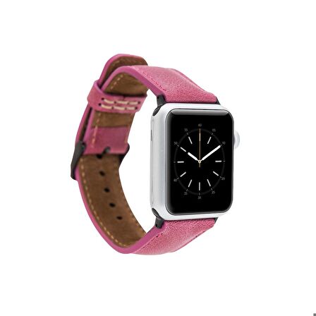 Apple Watch Uyumlu Deri Kordon 42-44-45mm TN08 Pembe