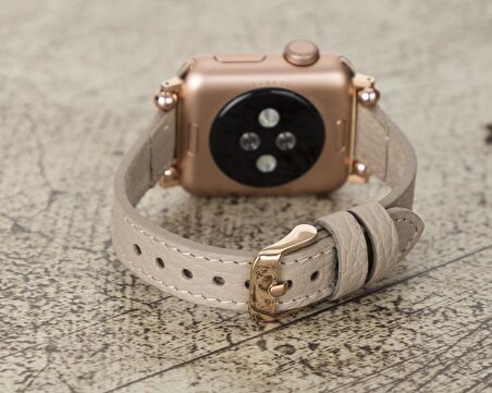 Bouletta Apple Watch Uyumlu Deri Kordon 38-40-41mm Ferro ERC3 Bej