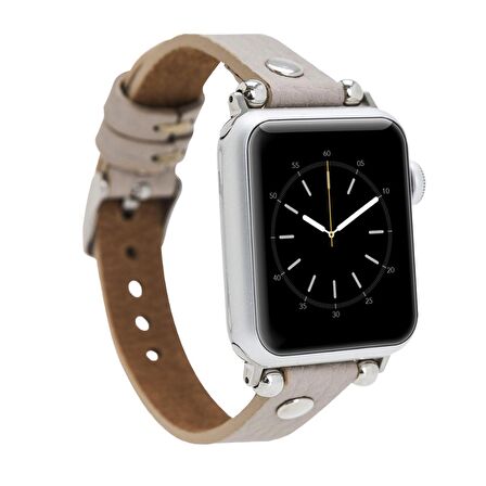 Bouletta Apple Watch Uyumlu Deri Kordon 38-40-41mm Ferro ST ERC3 Gri