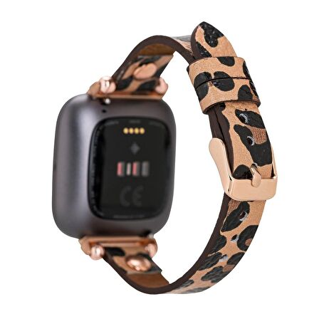 Bouletta Apple Watch Uyumlu Deri Kordon 38-40-41mm RT LEO2 Leopar