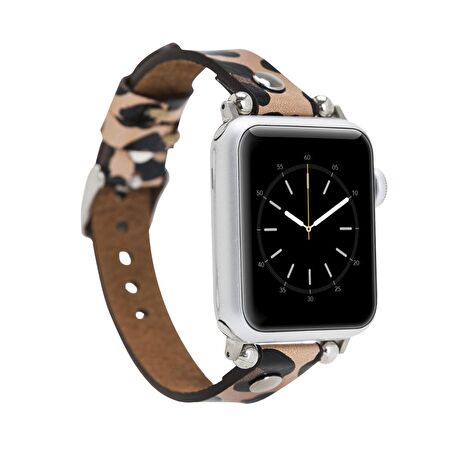 Bouletta Apple Watch Uyumlu Deri Kordon 42-44-45mm ST Leopar NE