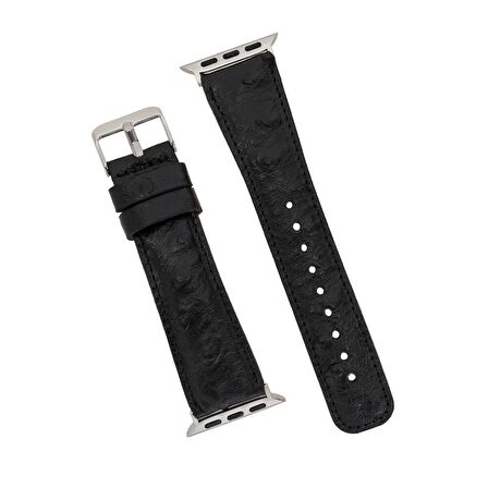 Bouletta Apple Watch Uyumlu Deri Kordon 42-44-45mm DE5 Siyah