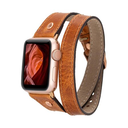 Apple Watch Uyumlu Deri Kordon 42-44-45mm Slim DT RT V18