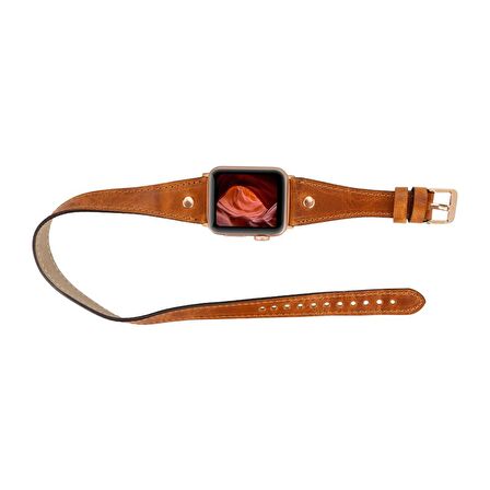 Apple Watch Uyumlu Deri Kordon 42-44-45mm Slim DT RT V18