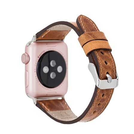 Bouletta Apple Watch Uyumlu Deri Kordon 38-40-41mm Slim G19 Taba