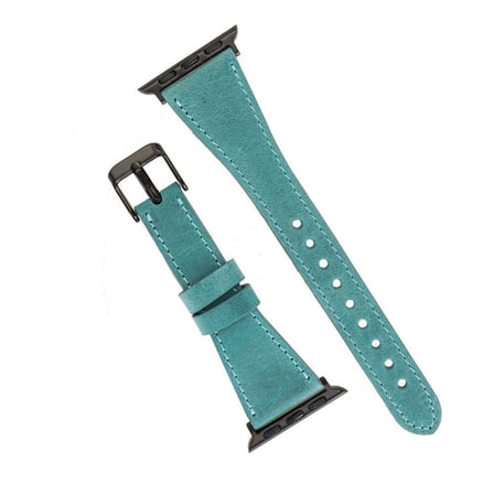 Bouletta Apple Watch Uyumlu Deri Kordon 42-44-45mm Slim CZ12 Mint Yeşili