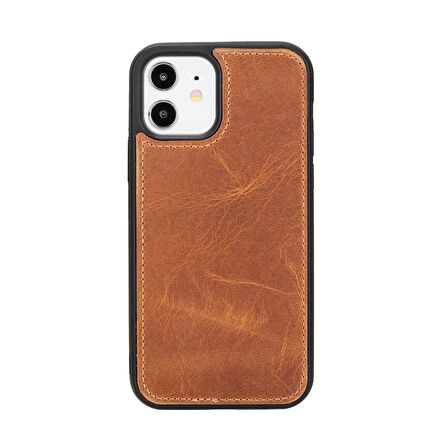 Apple iPhone 12 Uyumlu Deri Cüzdanlı Kılıf G19 Taba