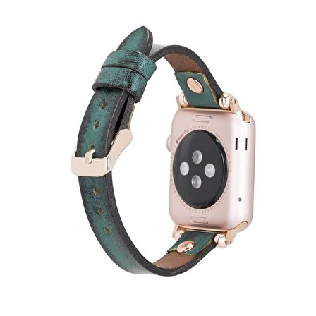Bouletta Apple Watch Uyumlu Deri Kordon 38-40-41mm Vintage Ferro RT V6SEF Yeşil