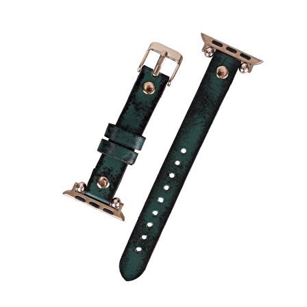 Bouletta Apple Watch Uyumlu Deri Kordon 38-40-41mm Vintage Ferro RT V6SEF Yeşil