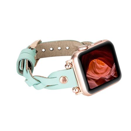 Bouletta Apple Watch Uyumlu Deri Kordon Wanda 38-40-41mm RT BRN7 Yeşil