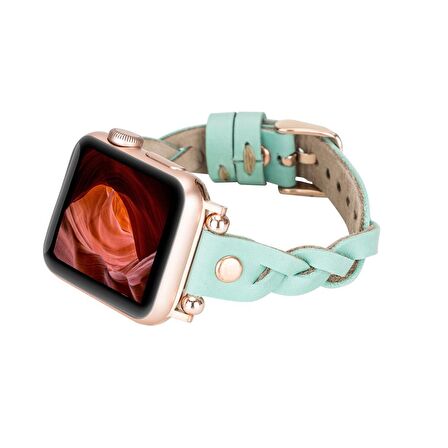 Bouletta Apple Watch Uyumlu Deri Kordon Wanda 38-40-41mm RT BRN7 Yeşil