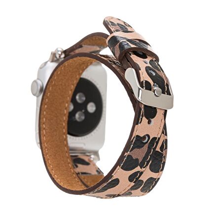 Bouletta Apple Watch Uyumlu Deri Kordon 38-40-41mm Ferro Double Tour Leopar NE