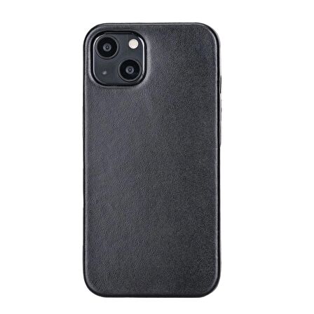 Apple iPhone 13 Mini Uyumlu Deri Arka Kapak ROCK RST1 Siyah