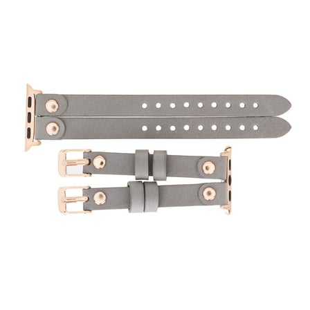 Bouletta Apple Watch Uyumlu Deri Kordon Ely Double Tour RST9 Gri