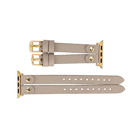 Bouletta Apple Watch Uyumlu Deri Kordon Ely Double Tour Gold Trk ERC3 Bej