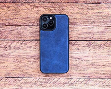 Apple iPhone 13 Pro Uyumlu Deri Cüzdanlı Kılıf Lacivert