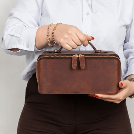 Ella Leather Makeup Bag