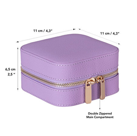 Gerçek Deri Seyahat Boy Takı Organizer Kutusu, Mücevher Aksesuar Çantası, Küpe Kolye Yüzük Düzenleyici