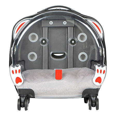 Ice Pet Tekerlekli Çekçekli Kedi Köpek Taşıma Valizi, 42x44 x23 cm, Gri