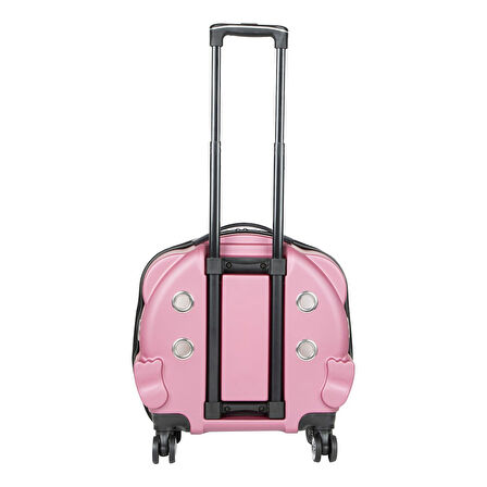 Ice Pet Tekerlekli Çekçekli Kedi Köpek Taşıma Valizi, 42x44 x23 cm, Pembe