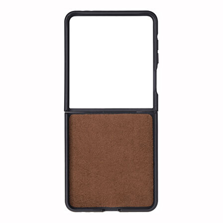 Samsung Galaxy Z Flip7 Uyumlu, Hakiki Deri, El Yapımı Arka Kapak Gölgeli Taba