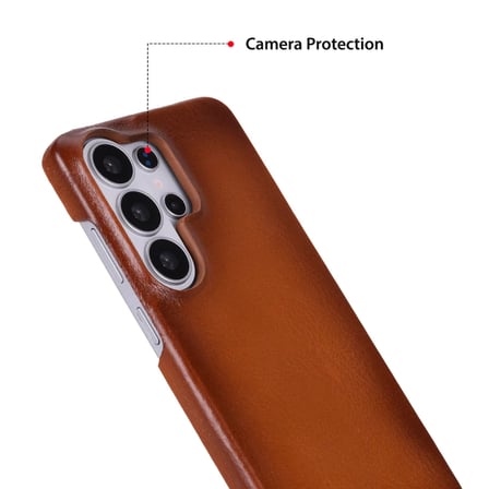 Galaxy S26 Ultra için, Hakiki Deri, El Yapımı Kılıf, İç Yüzeyi Kadife, Gölgeli Taba