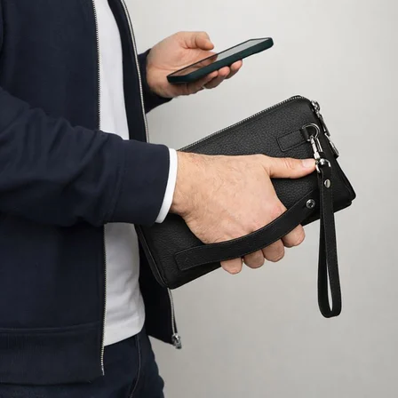 Lupus Hakiki Deri, El Yapımı, Şifreli ve Telefon Bölmeli, Erkek El Çantası