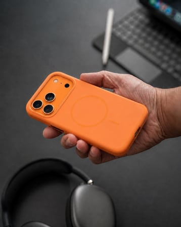 Koen iPhone 17 Pro Max Uyumlu MagSafe Kılıf – Kablosuz Şarj Destekli, Köşe Koruma Darbe Emici, Şeffaf Mat Premium Telefon Kılıfı, Orange
