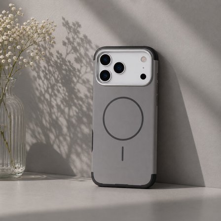 Koen iPhone 17 Pro Max Uyumlu MagSafe Kılıf – Kablosuz Şarj Destekli, Köşe Koruma Darbe Emici, Şeffaf Mat Premium Telefon Kılıfı, Gri
