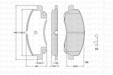 Mitsubıshı On Fren Balatası Mitsubıshı Lancer 03-11 Asx 11-13 Galant 96-> Outlander 03-> 4008 12-> C4 12-> Comp - Kraftvoll 07010382