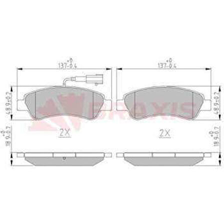 Fiat Fren Balatası Arka Fisli Ducato 12> / Boxer 12> / Jumper 12> - Braxıs Aa0620