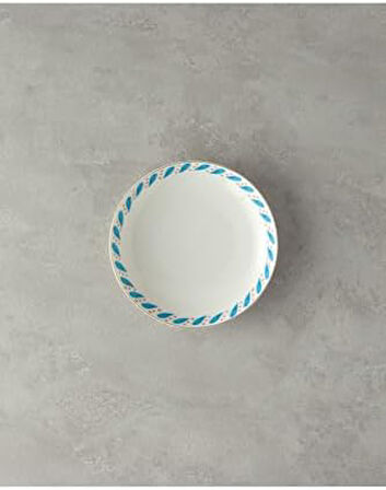Home Blue Carny Bone Porselen Çukur Tabak 20 cm Mavi