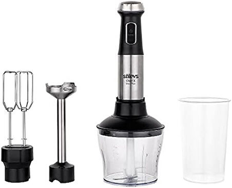 Chef X Inox Plus El Blender Seti, Paslanmaz Çelik, Turbo Hız Ayarı, Karıştırma Ölçü Kabı