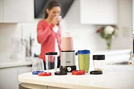 Hobbs Mikser [çok fonksiyonlu stand mikser] NutriBoost (5 BPA içermeyen ve bulaşık makinesinde yıkanabilir kaplar+kapak, 22.000 rpm, 0.9 hp motor dahil) elektrikli, smoothie makinesi 23180-56