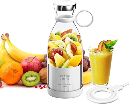 Taşınabilir Blender, Taşınabilir Mini Hızlı Blender 350ml Meyve Sıkacağı Kupası, Kablosuz Şarjlı, Smoothie Milkshake Suyu Bebek Maması için 4 Bıçaklı