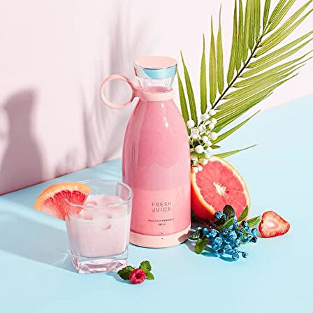 Taşınabilir Blender, Taşınabilir Mini Hızlı Blender 350ml Meyve Sıkacağı Kupası, Kablosuz Şarjlı, Smoothie Milkshake Suyu Bebek Maması için 4 Bıçaklı
