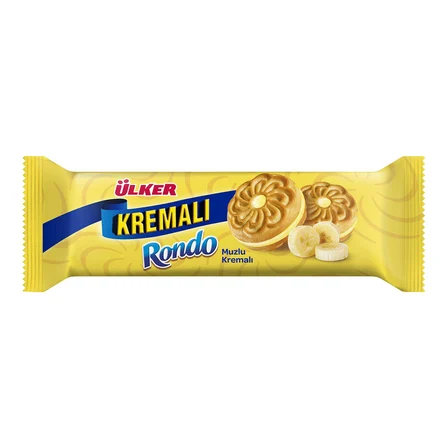 Ülker Kremalı Rondo Çilekli ve Muzlu Bisküvi 61 gr 24 lü 2 li Karma 