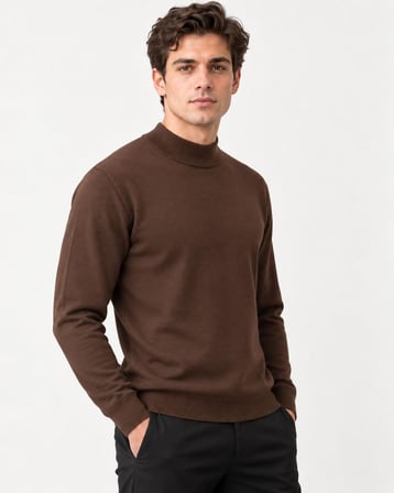 Slim Fit Polo Yarım Balıkçı Uzun Kol Erkek Triko 07425