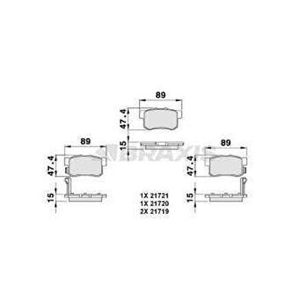 Honda Arka Fren Balatası Honda CIVIC 01>13 Fd6 Fb7 / Cr-V 03>07 / Accord 98>08 / Frv 04> - Braxıs Ab0076