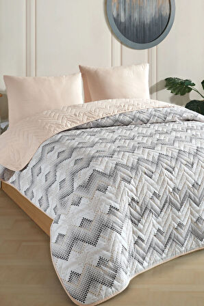 Çift Kişilik Desenli Kapitone Çift Taraflı Renkli Pike Yatak Örtüsü Takımı 200x230 cm (Çarşafsız)