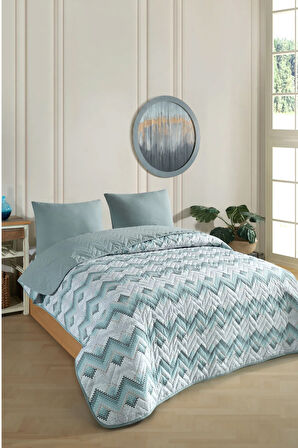 Çift Kişilik Desenli Kapitone Çift Taraflı Renkli Pike Yatak Örtüsü Takımı 200x230 cm (Çarşafsız)