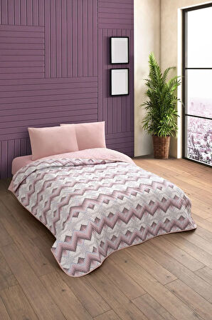 Çift Kişilik Desenli Kapitone Çift Taraflı Renkli Pike Yatak Örtüsü Takımı 200x230 cm (Çarşafsız)