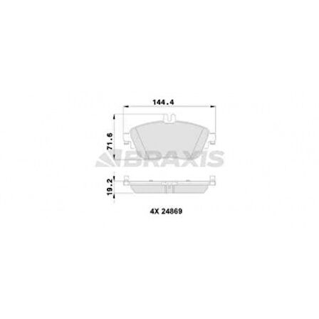 Mercedes Fren Balatası On X156 13> W176 13>18 W246 11>18 C117 13>19 - Braxıs Ab0219