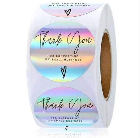 THANK YOU ETİKET STICKER - 2,5 CM ÖLÇÜSÜNDE 48 ADET - PARLAK