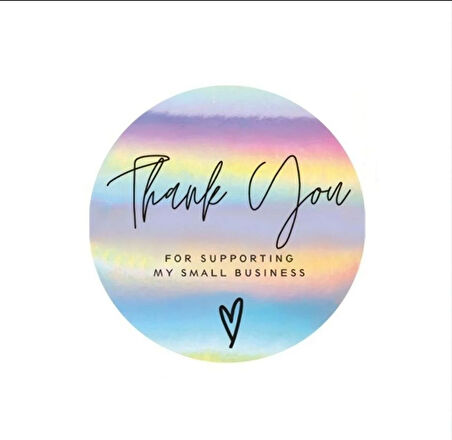 THANK YOU ETİKET STICKER - 2,5 CM ÖLÇÜSÜNDE 48 ADET - PARLAK