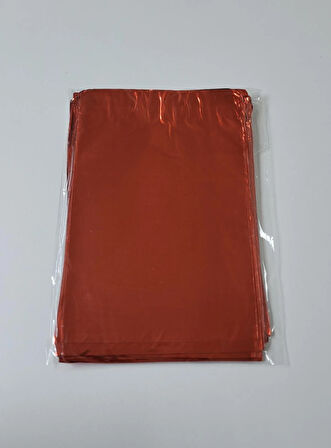 12X17 CM METALİZE HEDİYE PAKETİ - KIRMIZI RENK - 100 ADET KENDİNDEN YAPIŞKANLI
