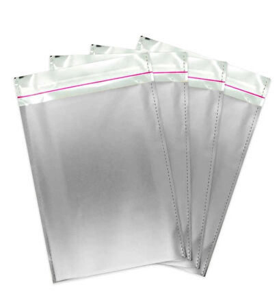 30X35 CM METALİZE HEDİYE PAKETİ - GÜMÜŞ RENK - 100 ADET KENDİNDEN YAPIŞKANLI