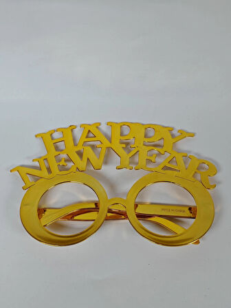 YILBAŞI NOEL GÖZLÜK - HAPPY NEW YEAR GÖZLÜK - YENİ YIL PARTİ GÖZLÜĞÜ - GOLD RENK